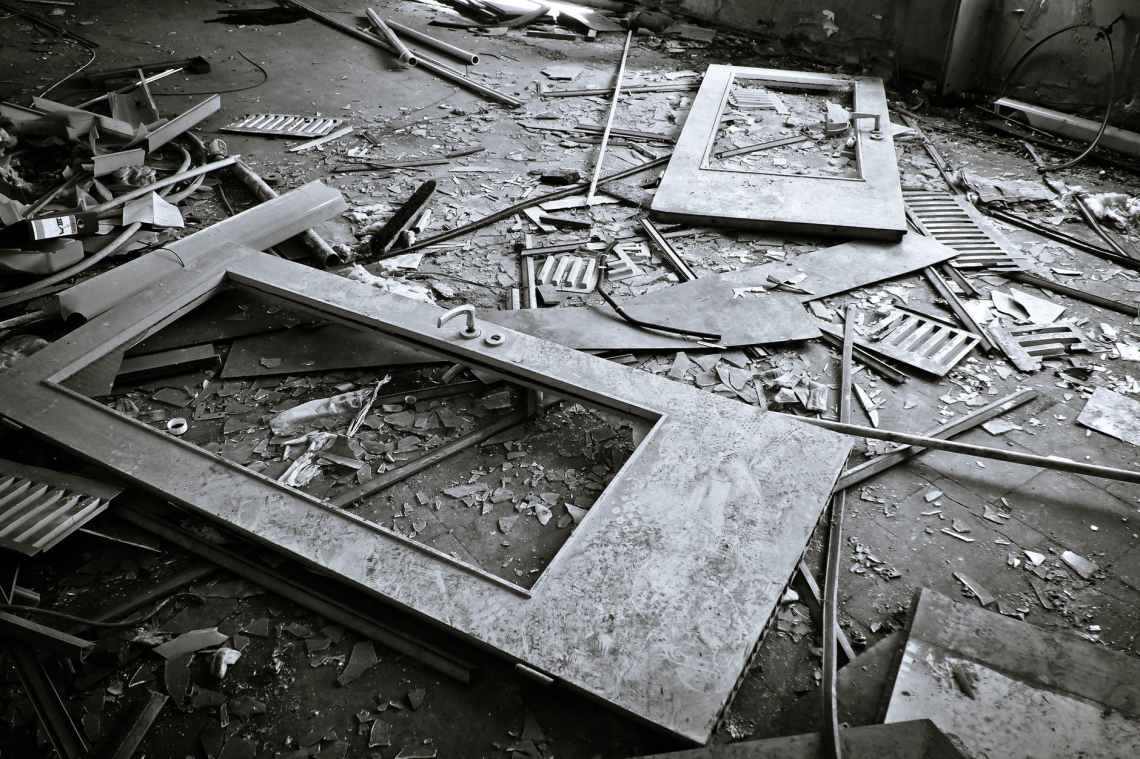 abandoned aged architecture black and white